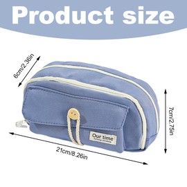 Pencil Case, Large Capacity Pencil Case for Children, Students, Girls, Boys, Multifunctional Pencil Case for School, Office, Makeup, Blue