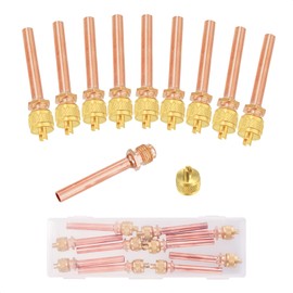 WISSCOOL 10PCS 1/4” HAVC AC Schrader Access Service Valve 1/4'' SAE x 1/4'' OD x 2.5'' Stem Core AC Refrigeration Kit for Vacuum System Refrigerator Charging (with Plastic Box)
