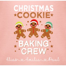 Geschenk mit Namen personalisiert by Shirtracer - Baby Bodysuit Boy Girl - Christmas Gifts - Christmas Cookie Baking Crew, 3 Baby Pink