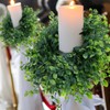 Mini Green Boxwood Candle Rings Wreaths Spring Summer Kitchen Cabinet