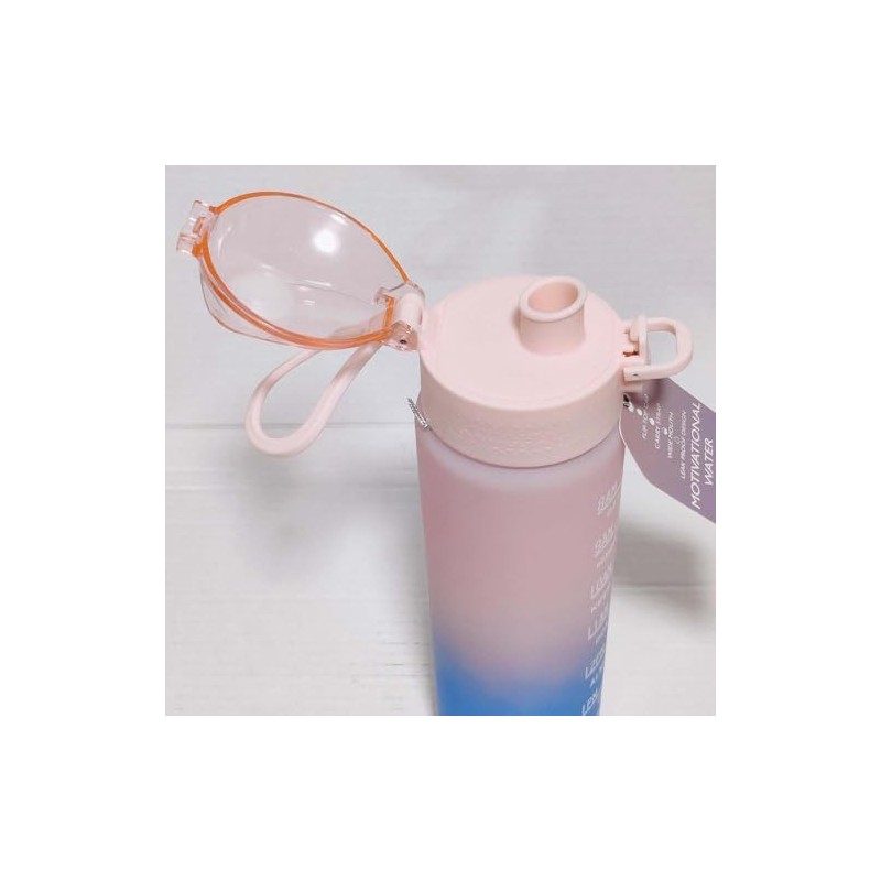 Hydration Water Bottle - Pink Top, 1 Litre Graduated, BPA
