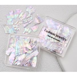 Ranvi 6 Pieces Abalone Shell Flakes for Nail Art Colorful Shell Nail Art Sequins Glitter Irregular Abalone Shell Nail Art Discs Manicure DIY Sequin Accessories (Purple)