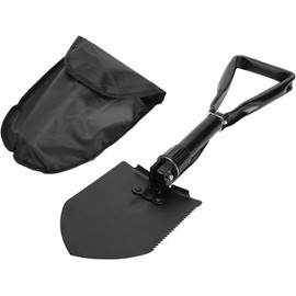Large 47 cm Multifunctional Folding Shovel, Folding Shovel with Storage Bag, Camping Shovel for Shoveling, Digging, Cutting, Planing, Sawing Wood, Folding Shovel