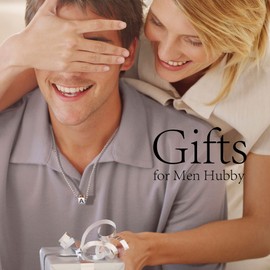 JSJOY Initial Necklaces for Men Silver Tiny Mens Letter Necklace Jewelry Gifts for Men A-Z Capital Letter Stainless Steel Franco Chain Necklace, Stainless Steel, No Gemstone