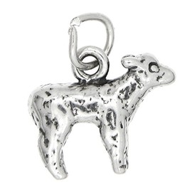 Sterling Silver Oxidized 3D Lamb Sheep Charm
