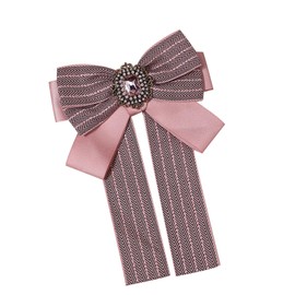 Lopsity Bow Brooches for Women Girl Vintage Jewel Big Bow Brooch Big Bow Tie Collar clips for Shirts Party Clothes Accessories (pink)