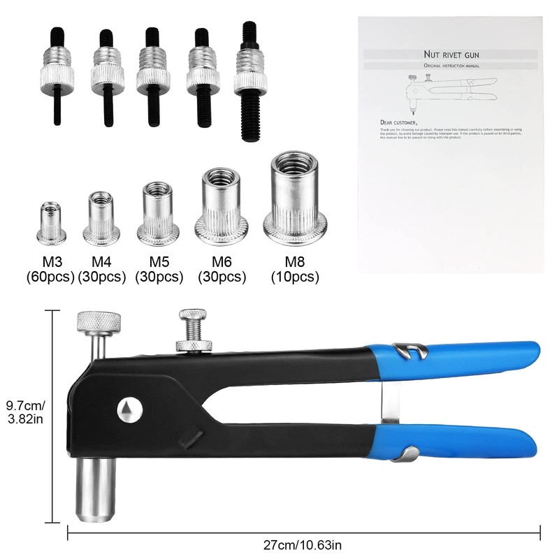 Speder 136pcs Rivet Nut Tool Kit Rivnut Tool Nut Rivet