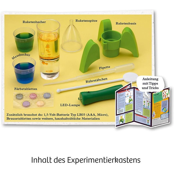 Kosmos KOSMOS 657789 Space Bubbles, Mini Raketen-Lavalampe selbst Machen, Experimentierset
