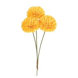 Tokyodo FM002927-004 Artificial Flowers MAGIQ Ping Pong Mum Picks, Yellow, Flower Diameter 2.4 x 8.3 inches (6 x 21 cm), 3 Pieces