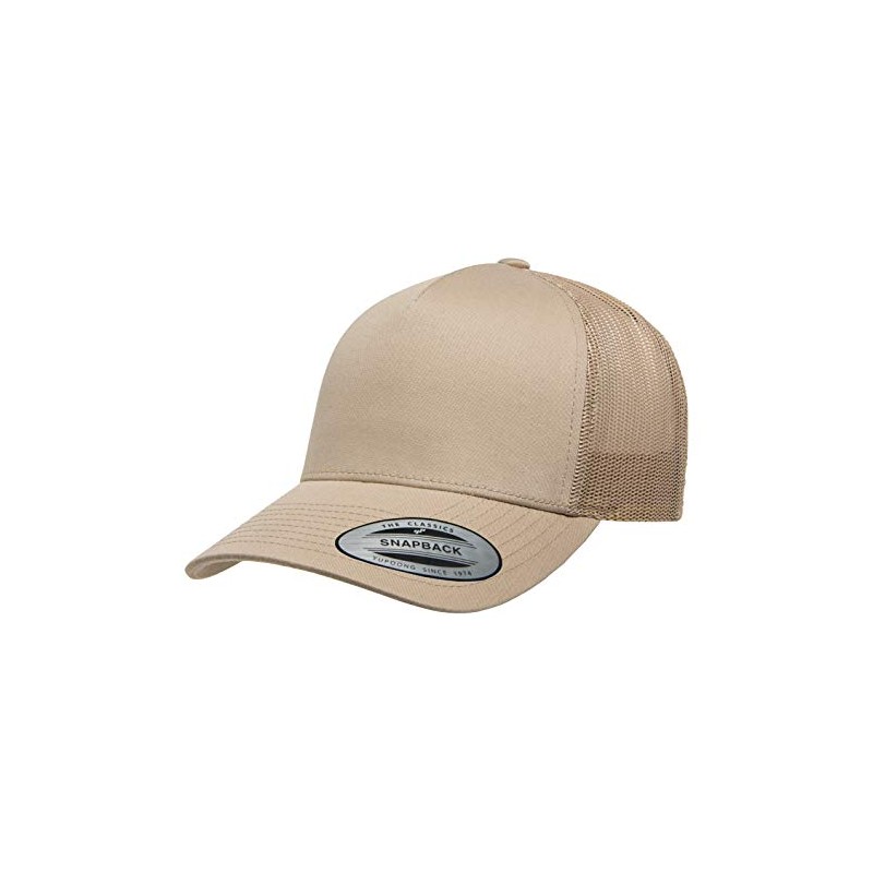Yupoong Men's YP Classics 5-Panel Retro Trucker Cap, Khaki, OSFA