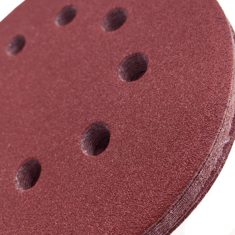 Maveek 50 Pieces 8 Holes Sanding Discs 120 Grit 5