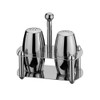 Grunwerg Bellux Collection Stainless Steel Cruet Set with Stand
