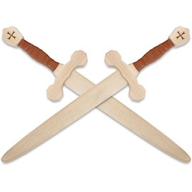 BestSaller 1012 Templar Sword Birch Wood with Faux Leather Wrap 63cm Long (Pack of 2)