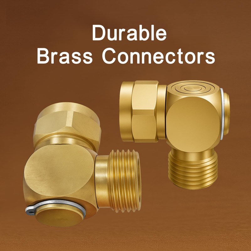 XNTONG 90° Hose Elbow Adapter, Brass 3/4" Garden Hose Connector