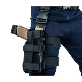 Universal Drop Leg Holster - Adjustable Thigh Holster for Light & Red Dot Sights, Airsoft Pistol Holster with MOLLE Drop Leg Panel, Compatible with 1911, Glock, Sig, Beretta, Ruger, Taurus.(Black)