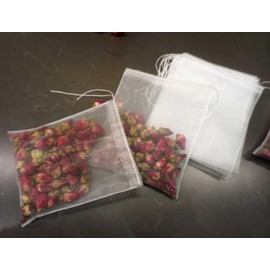 Insiswiner 100 Pcs Tea Filter Bags Empty Mesh Tea Bags for Loose Leaf Tea Drawstring Large Seal Infuser Strainer Bags (3.15x3.93 inch)