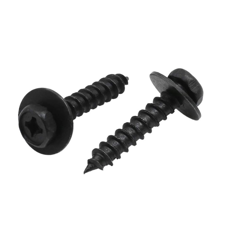 X AUTOHAUX 8pcs 6 x 35mm Stainless Steel Black Screw