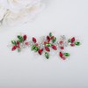Teyglen Bridal Crystal Rhinestone Headband Flower Wedding Hair Vine Red