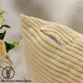 CALIYO Cushion Cover Corduroy Plain Set of 2 Cushion Covers 40 x 40 cm Cushion Covers for Decorative Cushions Sofa Cushion Couch Cushion in Many Colours