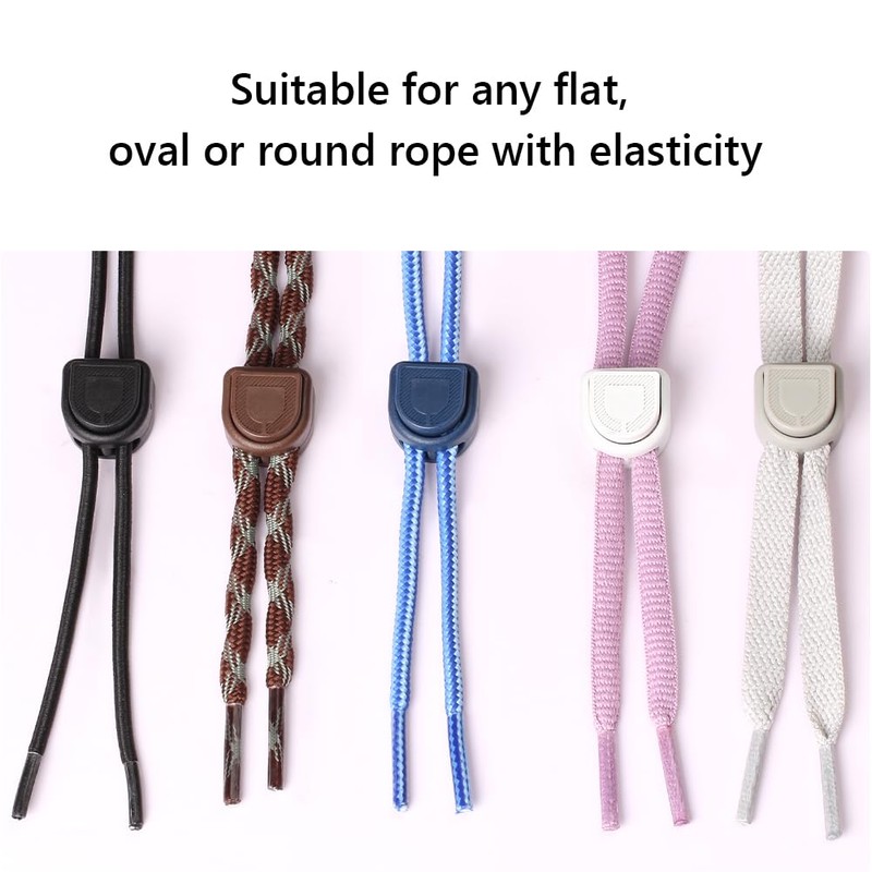 UpUGo 10 PCS Spring Cord Locks, Double Hole Shoelace Locks
