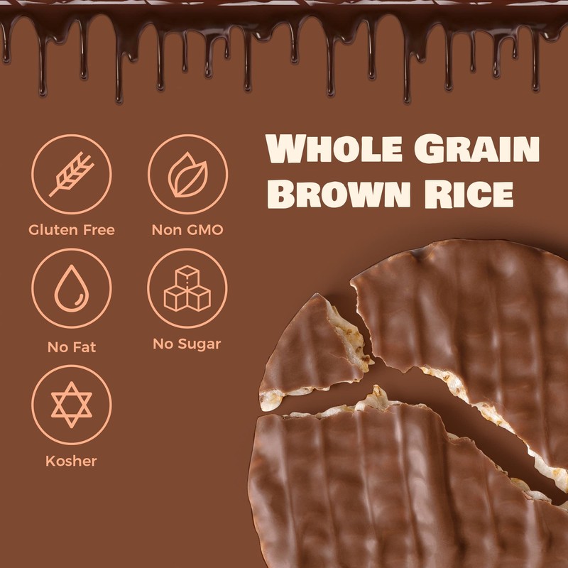 LIEBERS Milk Chocolate Rice Cakes, Kosher Certified Dairy, Gluten Free
