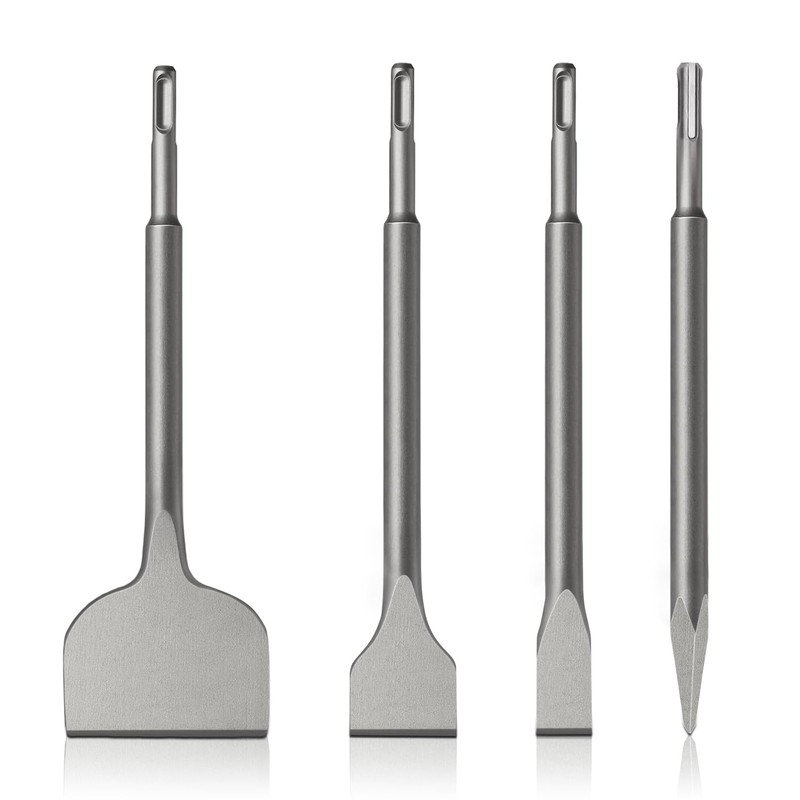 Chisel Set with SDS Plus Shanks,4pc Masonry Concrete Drill Bit
