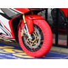 Rise 17インチ タイヤ保護カバー(まもる君)レッド 前後セット アクリルカラーコーティング(UVカット・撥水・防水加工) クルッと巻いてピタッの簡単装着