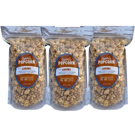 Signature Popcorn, Classic Caramel Popcorn Snack, 3-Pack Large Resealable Bags, Gourmet Popcorn, Gluten-Free, Sweet & Crunchy Treat, Non-GMO, Made with Real Butter
