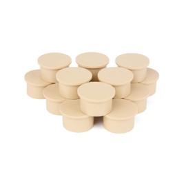 SummitLink Pool Fence Hole Plug Deck Patio Ground Cover Caps (15pcs, Beige (Heavy Duty))