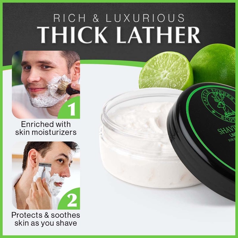 Castle Forbes Lime Shaving Cream For Men, 6.8 fl.oz. |