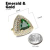 Vittorio Vico Triangular Crystal Diamond Set Cuff Links (Emerald/Gold, CL-7214)