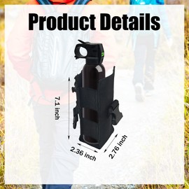 Bear Spray Holster for 7.9, 9.2 & 10.2 oz Canisters – Heavy-Duty Black Nylon Pouch with Quick Release Buckle & Elastic Cord, Secure Fit for Hiking, Camping, Hunting, Outdoor Carry (Spray Not Included)