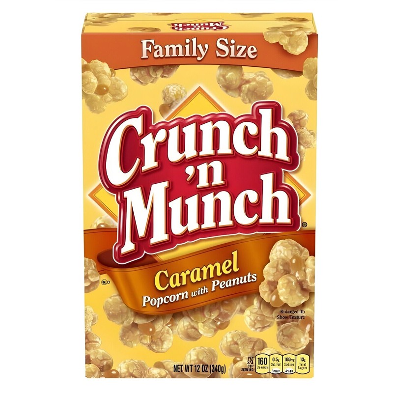 CRUNCH 'N MUNCH Caramel Popcorn with Peanuts, 12 oz. 2