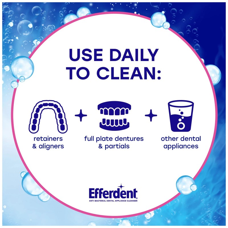 Retainer Cleaning Tablets, Denture Cleanser Tablets for Dental Appliances, Co...