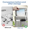 2PCS Wall Hanging Storage Bag, Grey Foldable Hanging Organiser 30x22x10cm