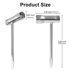 Mikiuly Spark Plug Wrench, Combination Wrench, T-key, Chainsaw Wrench T Wrench, Chainsaw Wrench for Chainsaw Mower, Brush Cutter, Lawnmower, 13mm x 19mm, Pack of 2