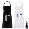 YONEEKSS 2 Pack Kitchen Apron Adjustable Bib Apron with 2