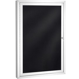 SWANCROWN Outdoor Lockable Letter Bulletin Board Shatter Resistant Display Cases Wall Mount Message Board with Swing Door,36x24 inches