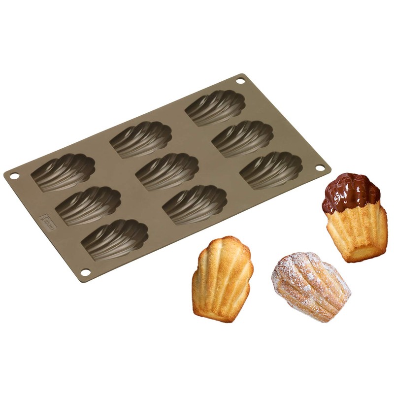 Lurch FlexiForm 85025 Madeleine Baking Tray with 9 Moulds Brown