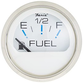 Faria - 3003.3544 13801 Chesapeake Stainless Steel Fuel Level Gauge (E-1/2-F) - 2", White