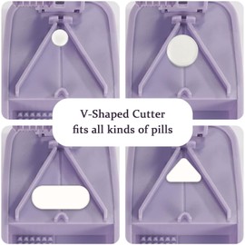 ColeMela Pill Cutter Splitter for Small and Tiny Pills, or Large Pills. V-Shaped Design for Multiple Sizes. Safety Blade Guard. Loss-Proof Built-in Small Brush & Sliding Door Pill Storage (P2)