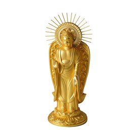Buddha Statue Amida Nyorai for Midai, 4.1 inches (10.5 cm) (gold plated/24 gold), Buddhist Hideun Makita Original Sculptor: "Jodo Shinshu Honganji School (West)", Takaoka Copper (Amidani Nishi/S)