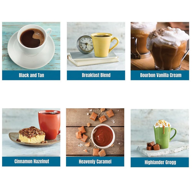 Gourmet Flavored Coffee Sampler Pack - 10 Bags of Unique