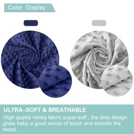 OWLOWLA 2Pack Nursing Pillow Cover Grey&Navy Nursing Pillow Covers Set Breastfeeding Pillow Slipcover Fits Naked Nursing Pillow for Baby Boy Girl(Silver Gray/Navy)