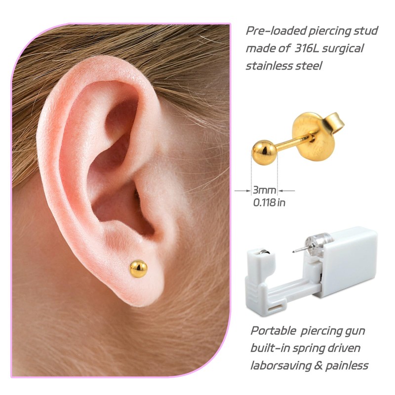 BeiLaiSun 2 Pack Safe Home Use Ear Piercing Gun Kit