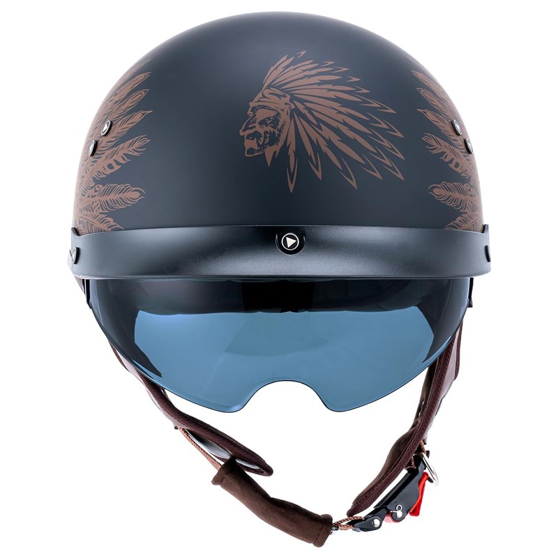 JQF Gear Retro Motorcycle Helmets for Men Women Open Face