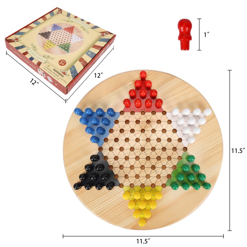 Gothink Chinese Checkers Board Game, 11.5 Inches Classic Game Board