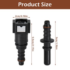 Set of 2 7.89mm SAE to 5/16 8mm Straight Car Fuel Line Hose Quick Connector Quick Release Connector Fuel Line Connector Hose Coupling