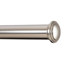 Ivilon Window Curtain Rod Decorative End Cap Design, 1 Inch Rod, 16 to 28 Inch (Side Curtain Rod) Satin Nickel