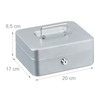 Relaxdays Lockable Cash Box, Removable Insert, 5 Compartments, Iron Money